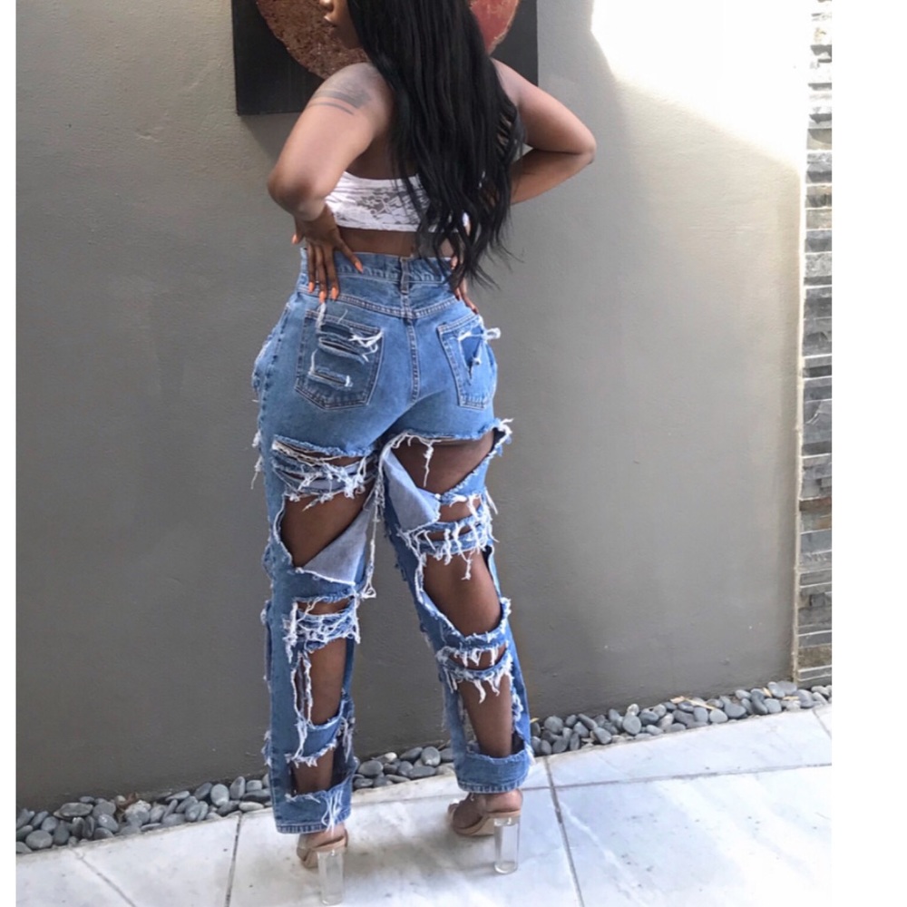 7 for All Mankind Distressed Denim Jeans, Size 32